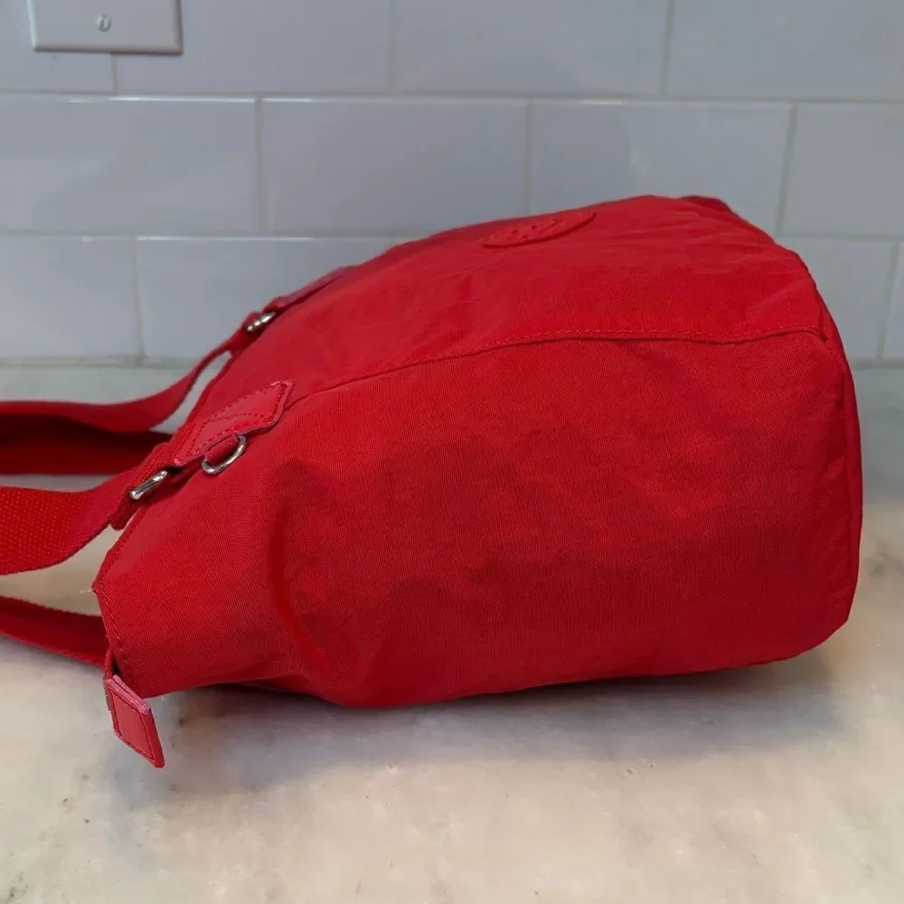 Kipling Bag Purse Handbag  Nicolas medium size red nylon Pocketbook